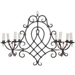 1930 French Wrought Iron Chandelier