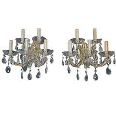 Used Pair of 1940  Glass Sconces  Mary Antoinette Style