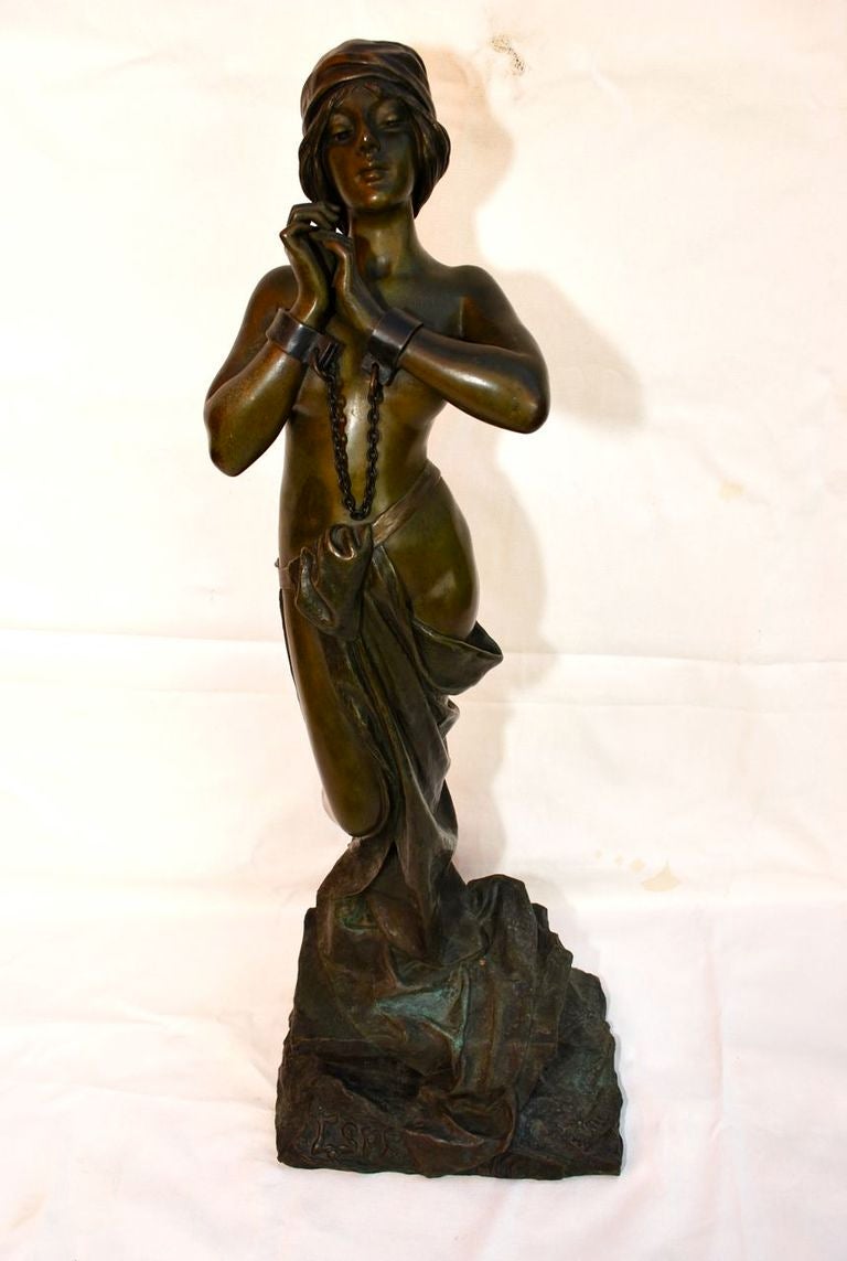 Large French 19 th century bronze by  EMMANUEL VILLANIS
