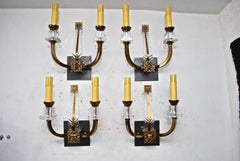 Rare  Set of Four French Sconces by Jaques Adnet