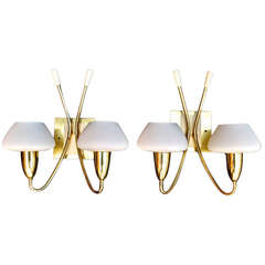 Antique Pair of French Mid Century Sconces