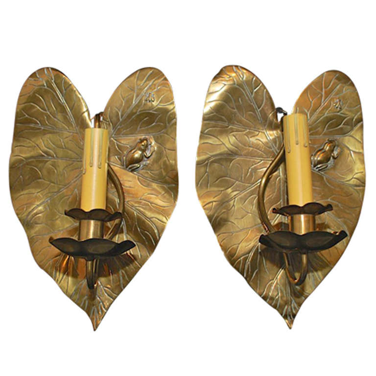 turn of the century nenuphar bronze sconces by LIBERTY