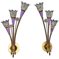Pair of French Mid Century Sconces by Maison Lunel