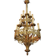 Antique French 19 th century  bronze chandelier