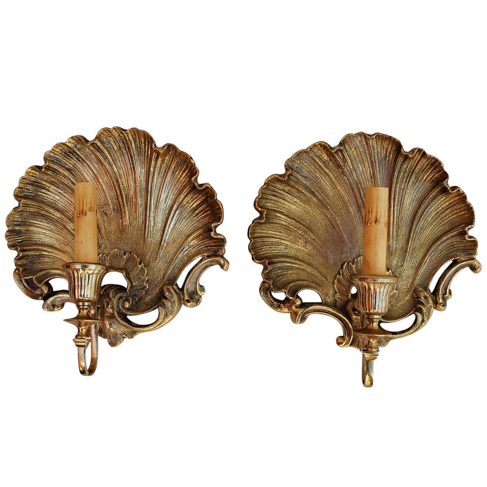 Beautiful and Solid Brass Shell Sconces