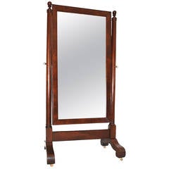 Antique Beautiful Late 19th Century Empire Style Cheval Mirror