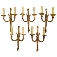 Antique Set Of Five French Bronze Sconces( two are sold )