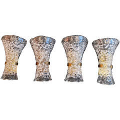 Set of Four Large 1950s Murano Sconces