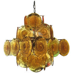 1960 Murano Amber Glass Light Design by Vistosi 6