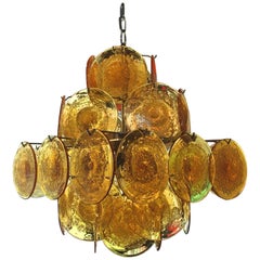 1960 Murano Amber Glass Light Design by Vistosi 1960 Murano Amber Glass Light Design by Vistosi