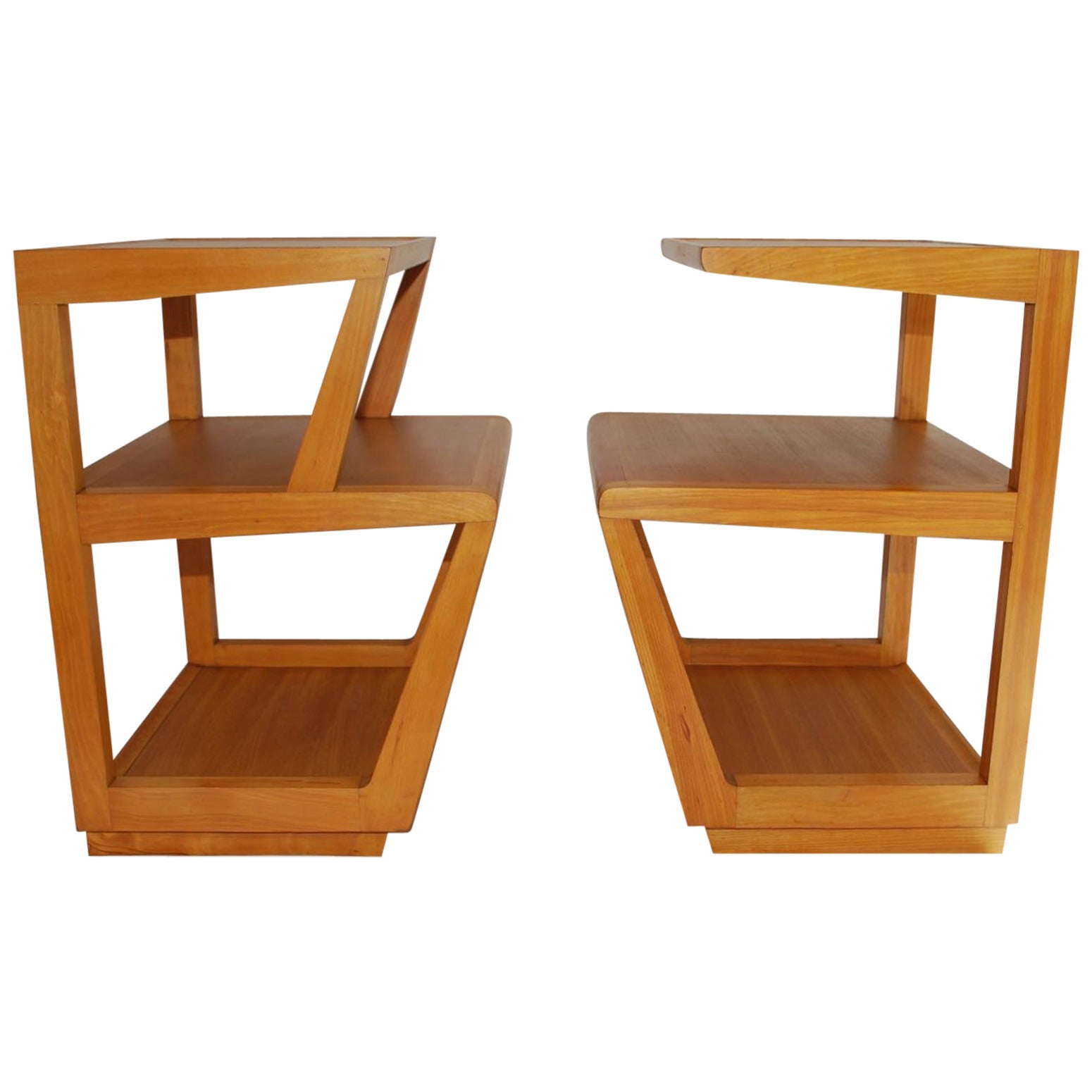 Pair of His and Hers Step side Tables by Edward Wormley For Sale