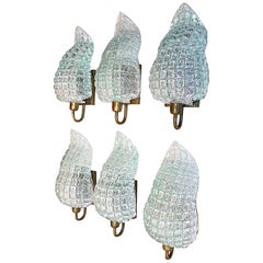 Set of Six Handblown Murano Glass Sconces ( two are sold )