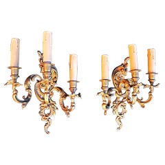 Pair of Antiques French bronze louis XVI style sconces