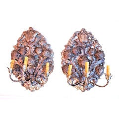 Large set of eleven silver plated sconces ( six are sold ) 12