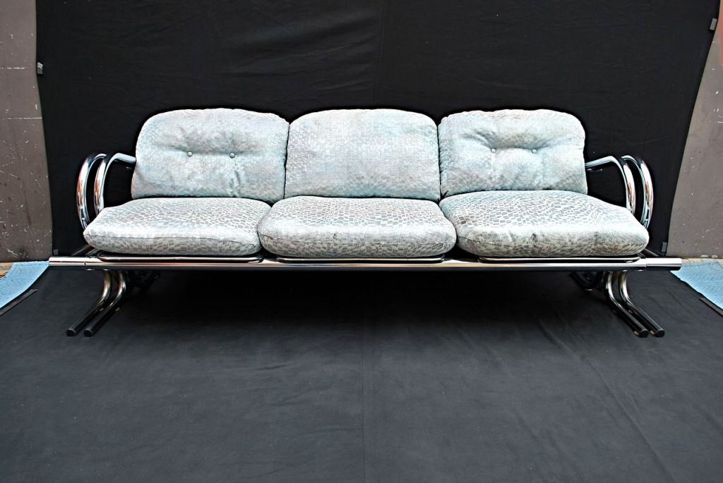 American large chrome sofa For Sale