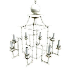 Antique Faux Bamboo Metal Chandelier