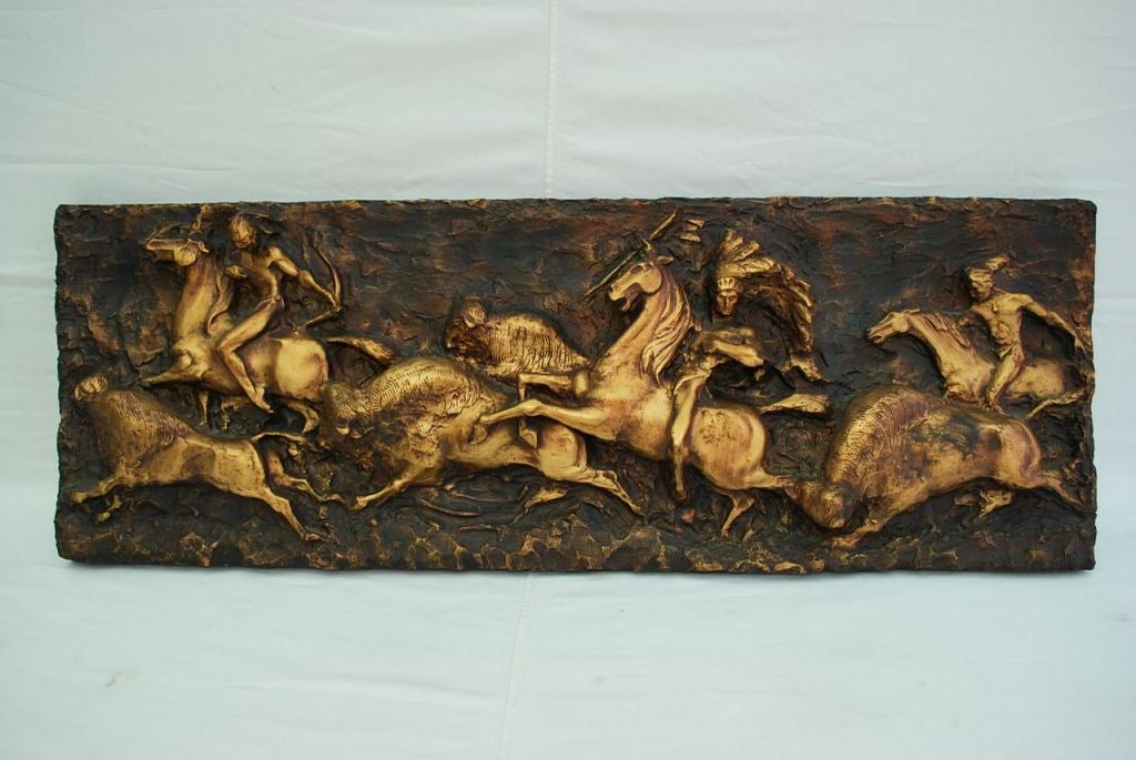 A very nice murial decoration, the patina is much nicer in person, impressive panel

ALL SALES ARE FINAL, STORE CREDIT OR EXCHANGE ONLY