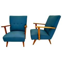 Antique pair of mid century chairs from holland