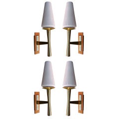Antique set of four  sconces attributed to  JACQUES QUINET