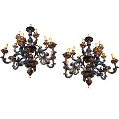 Antique Pair of  wood  chandelier from Florence Italy ( one sold