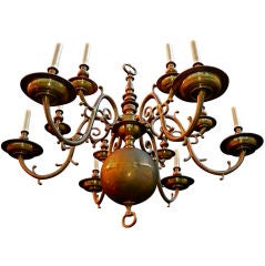 Large Antique brass chandelier
