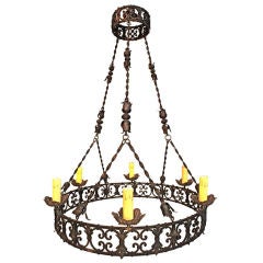 Large Antique French wrought iron chandelier