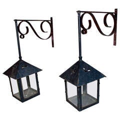 Antique Pair of Turn of the Century Outdoor Sconces