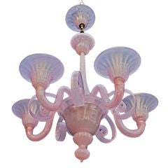 Small Used pink murano chandelier
