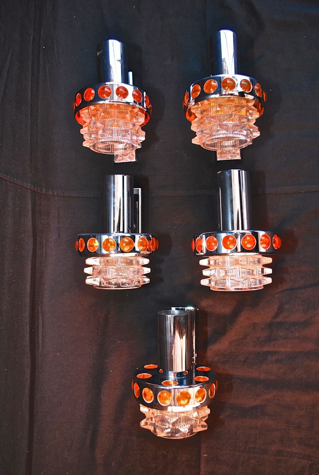 American Set of Five Sconces by RAAK For Sale