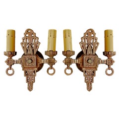 Antique Very rare set of 24 bronze  Art Deco sconces ( ten are sold )