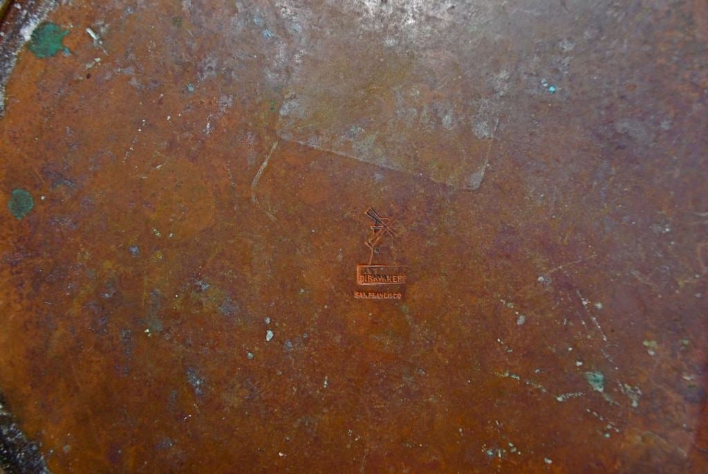 1915 art and craft/crafman  copper table by DIRK VAN ERP 1