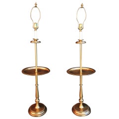 Retro Pair of Solid Brass Floor or Reading Lamps by Frederick Cooper