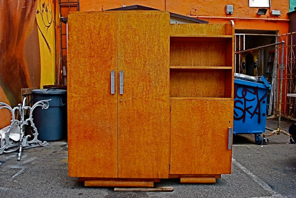 A very nice and elegant French Art deco small Armoire, the color and the patina is much nicer in person,

ALL SALES ARE FINAL, STORE CREDIT OR EXCHANGE ONLY