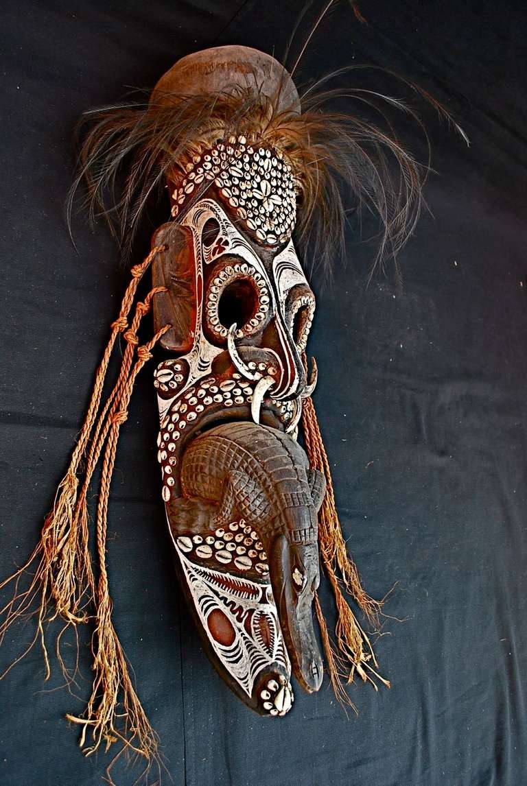 A impressive  mask, it was mine for the last twenty five years, It look scary, but actually it is to protect you again evil spirit, it is from the middle sepik river,  from the Tambanum village, I have spent  time over there, visiting the tribes, it