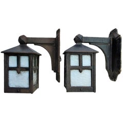 Antique Pair of Craftman/Art and craft  Outdoor Sconces