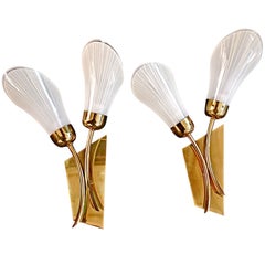 Antique Pair of Italian Sconces in the Style of Stilnovo