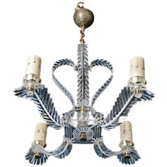 Antique Small French Lucite Chandelier