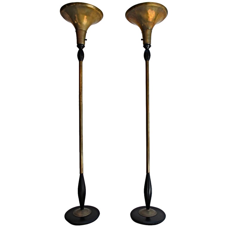 Antique Pair Of Floor Lamps at 1stDibs