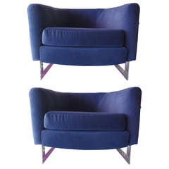 Pair of Cantilever Barrel Chairs