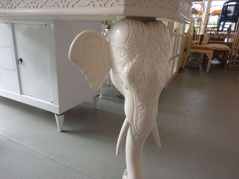 Fretwork Elephant Console In Good Condition In West Palm Beach, FL