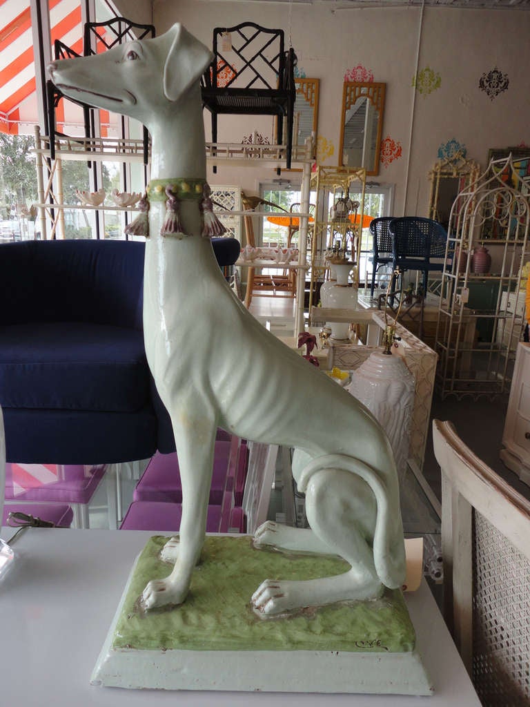 Hollywood Regency Style Terracotta Greyhound
