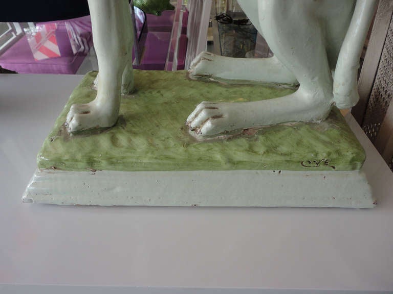 Hollywood Regency Italian Terracotta Greyhound