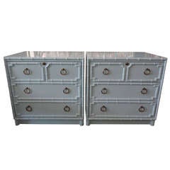 Pair of Faux Bamboo Chests