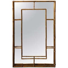 Gold Gilt Faux Bamboo Mirror