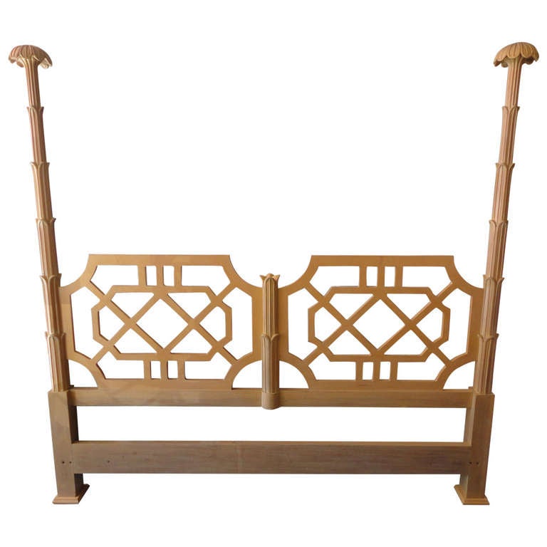 Fretwork Palm Tree King Headboard at 1stDibs