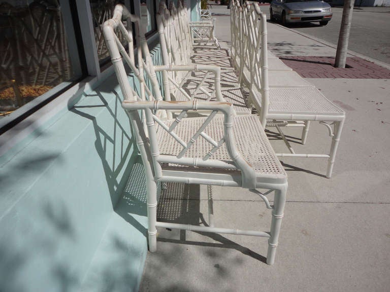 Ten Faux Bamboo Chippendale Chairs In Good Condition In West Palm Beach, FL