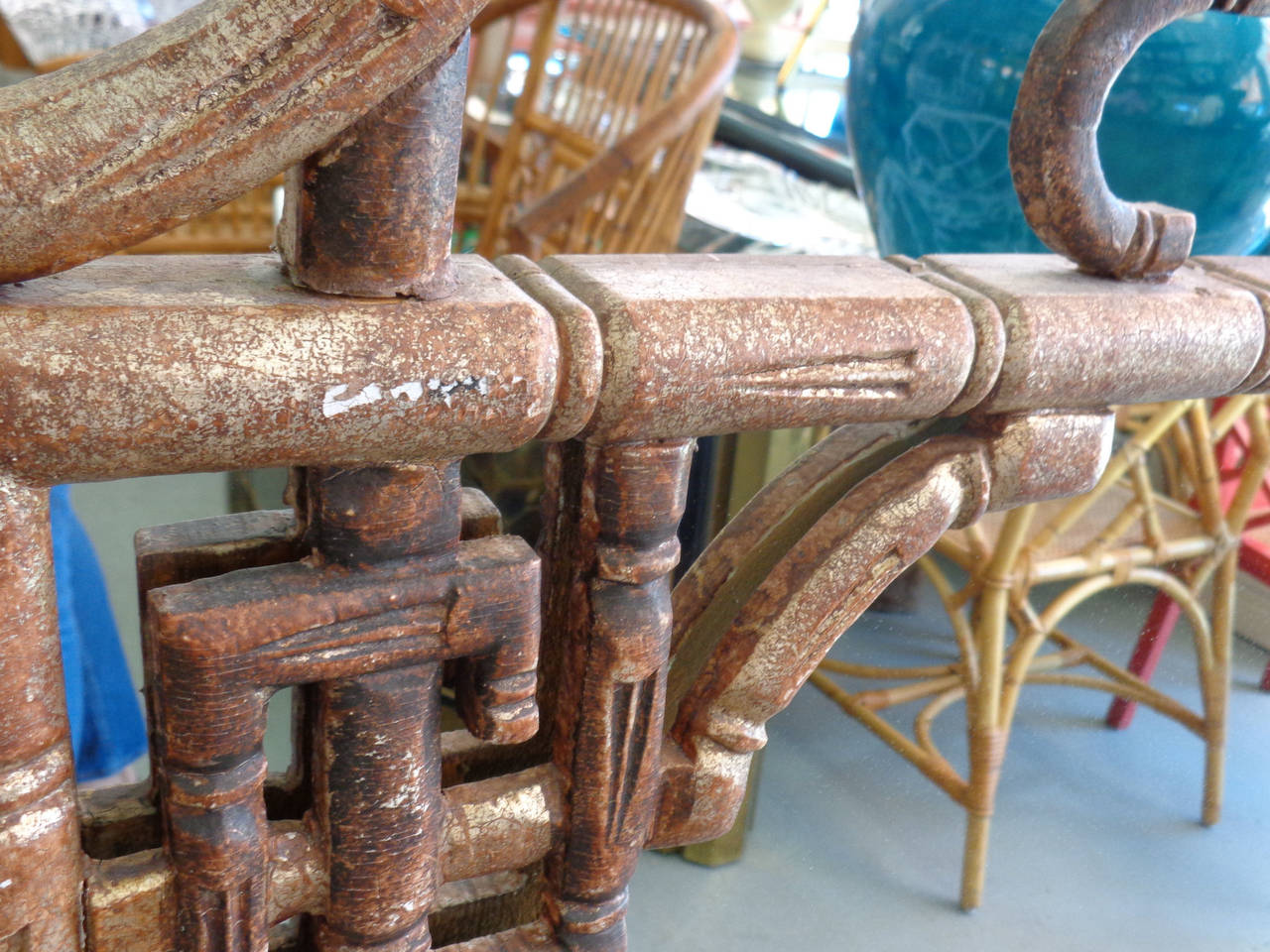 20th Century Faux Bamboo Pagoda Mirror
