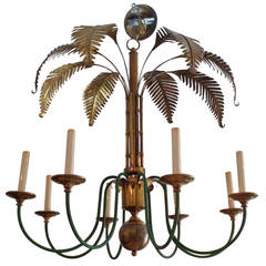 Brass Palm Tree Chandelier