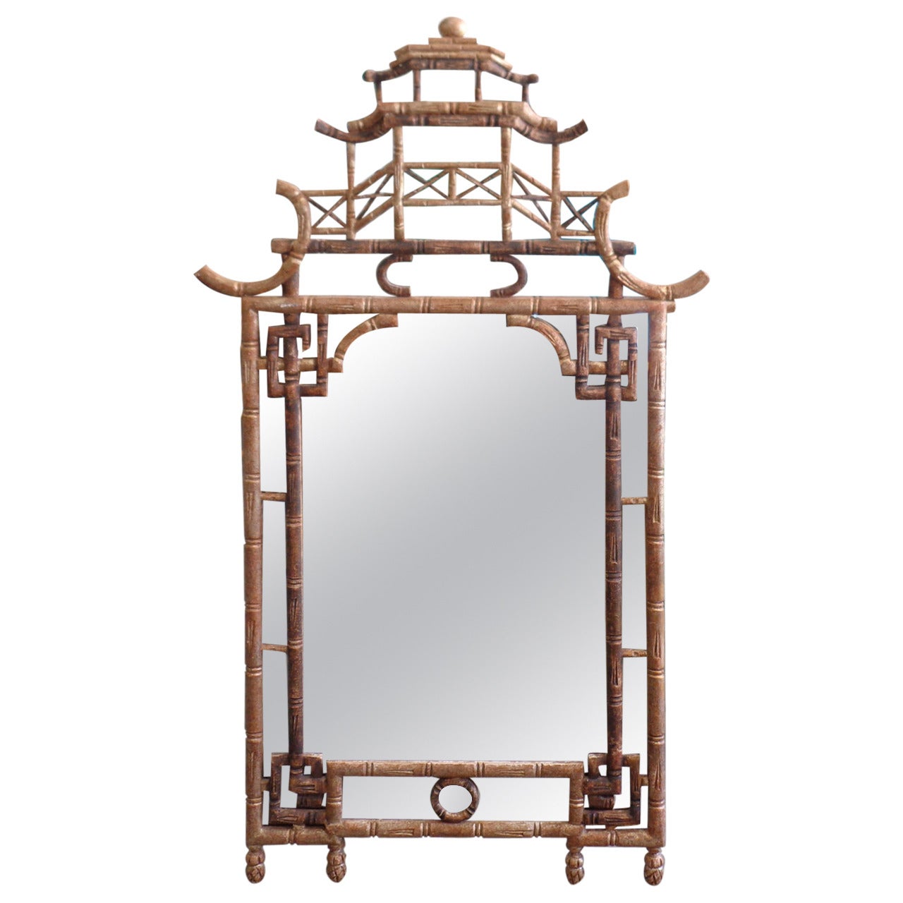 Faux Bamboo Pagoda Mirror