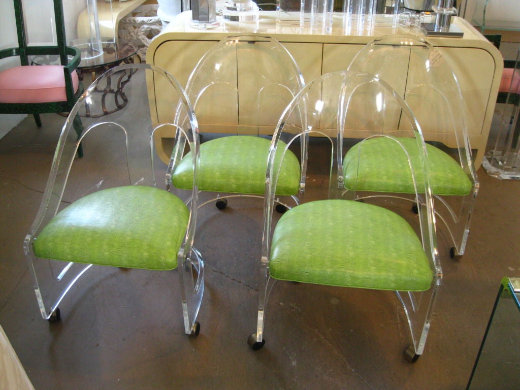 Pair of Clear Lucite Chairs